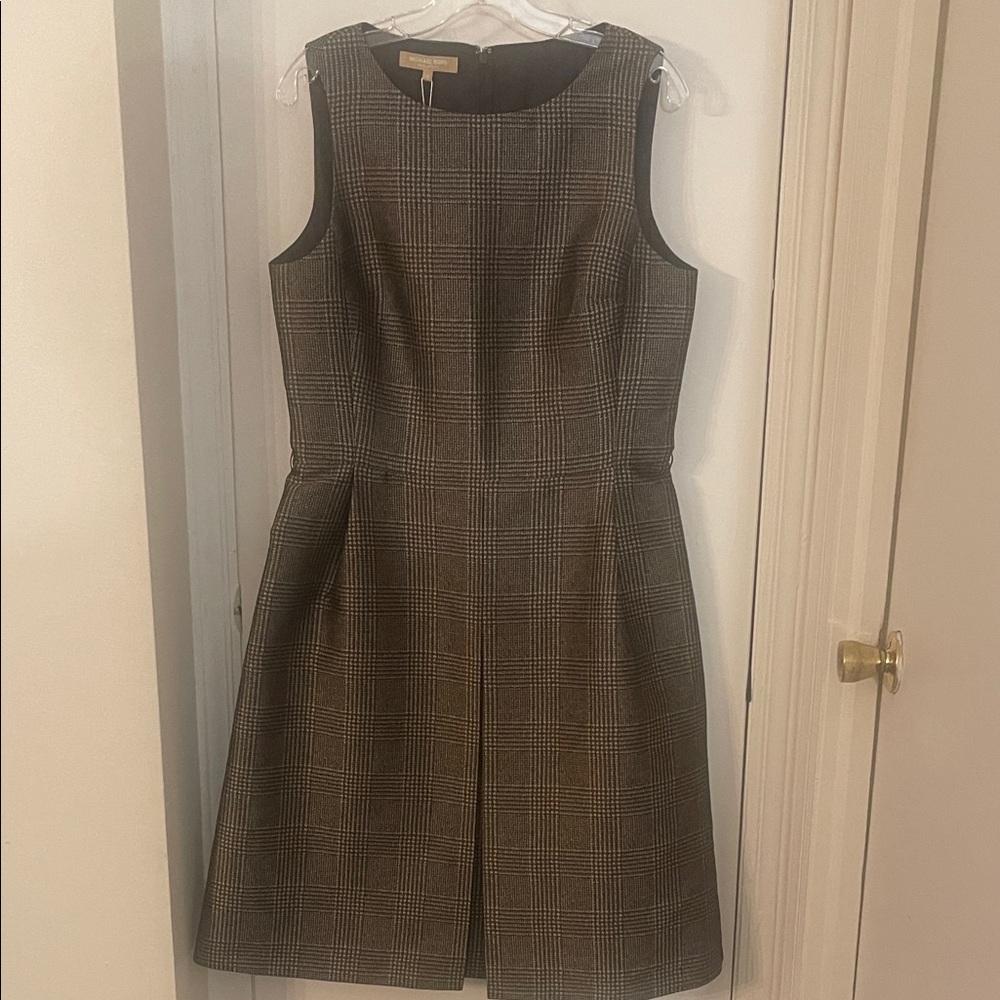 Michael Kors Checkered Sleeveless Midi Dress